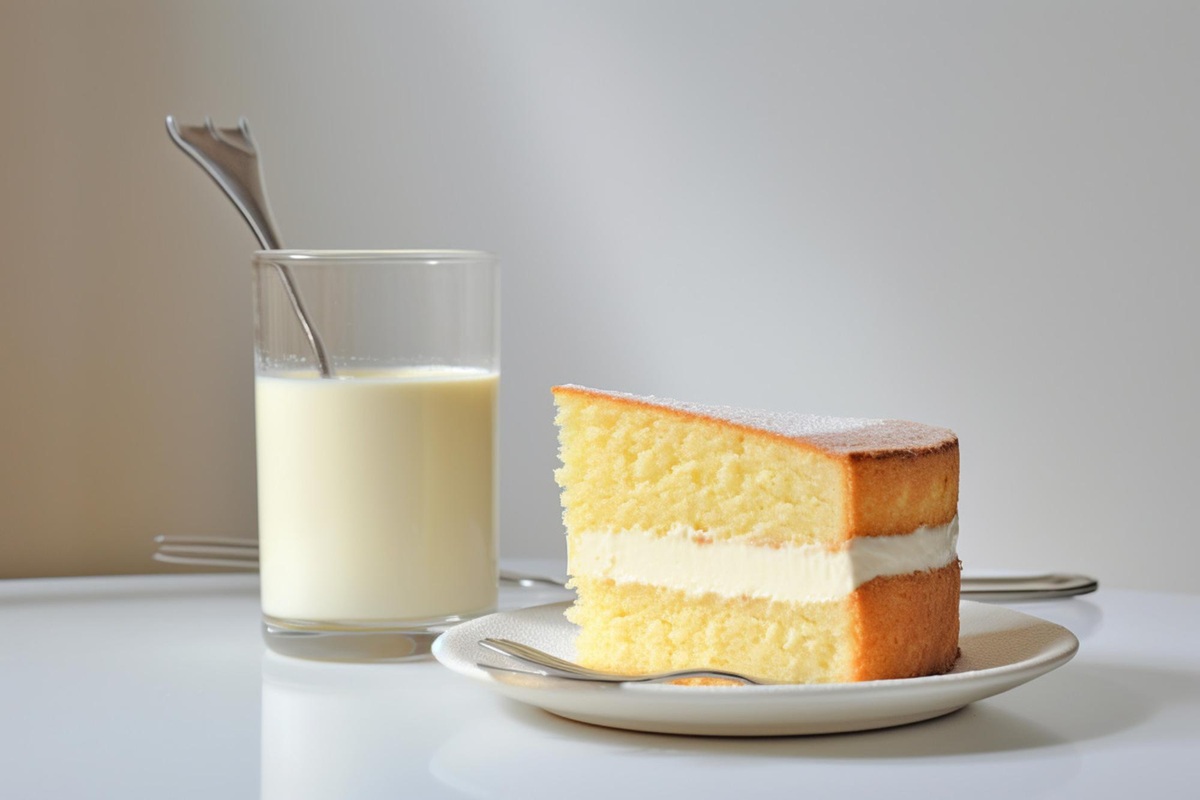 This foolproof cake is made with just a simple glass of milk (no scale needed) and it’s delicious